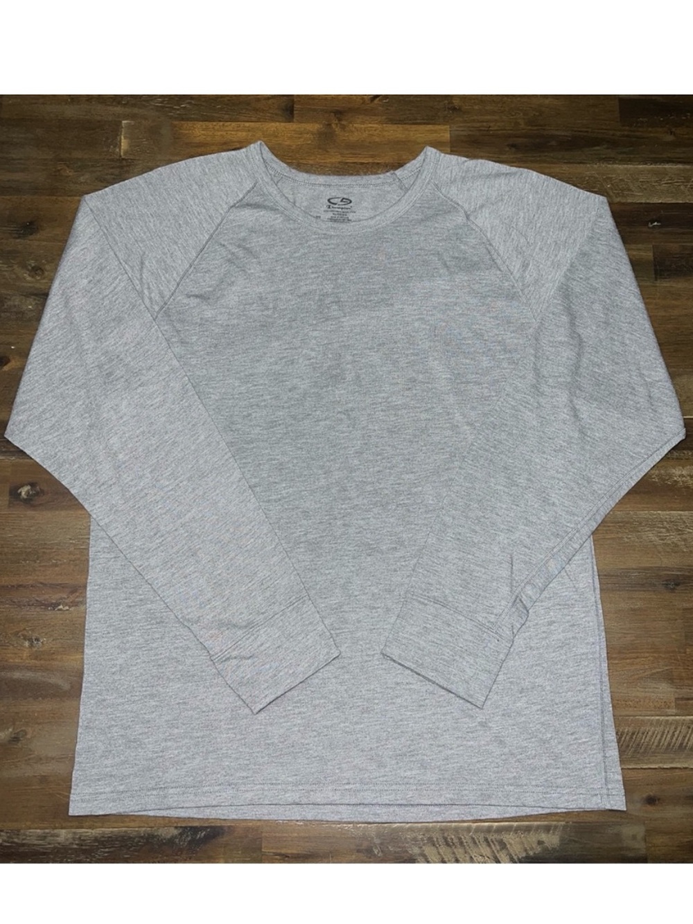 Champion C9 solid gray men’s performance base layer long sleeve tee shirt